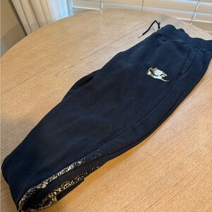 Vintage Nike Rally Joggers Pants Women's mediumBlack Red Tab  Pockets Gold Print